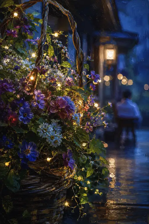A Basket of Light on a Rainy Street