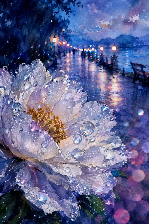 Dewdrops on a Silent Rose