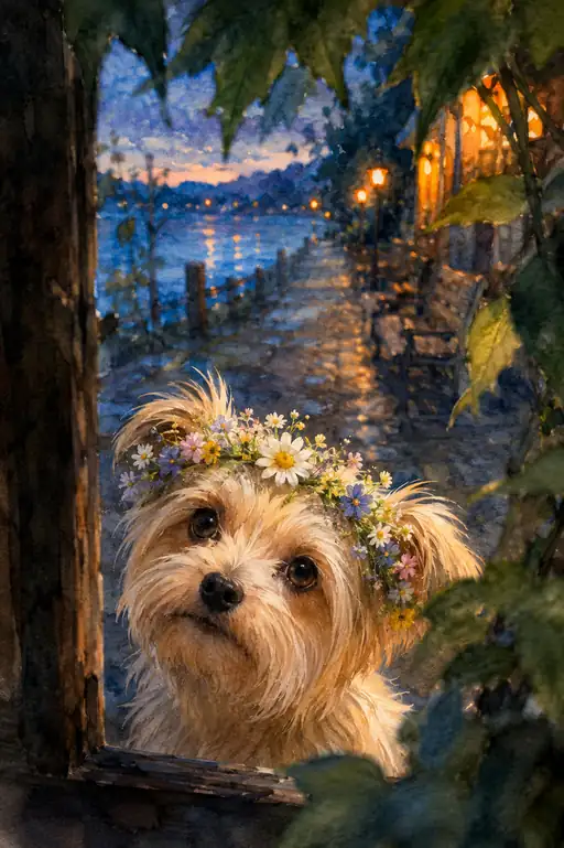 Crown of Wildflowers and Innocent Eyes