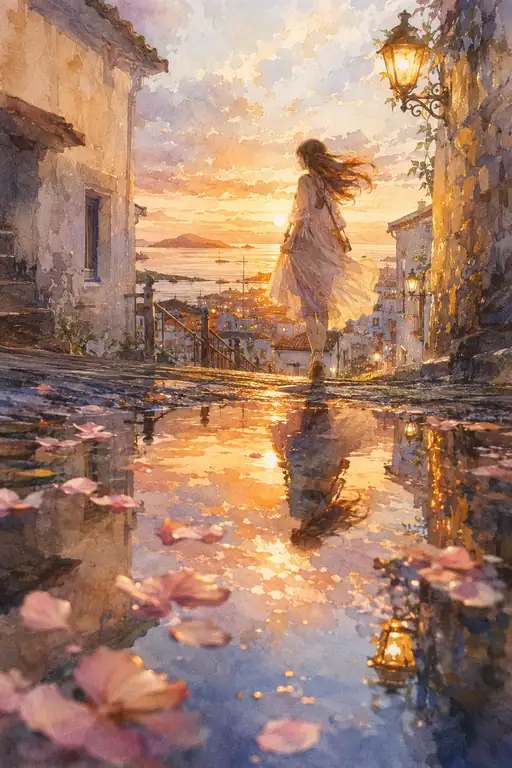 夕空を踏んで、海へ
