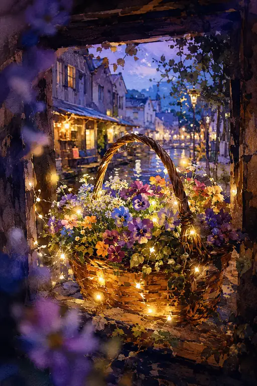 Fairy Lights and Window Blossoms