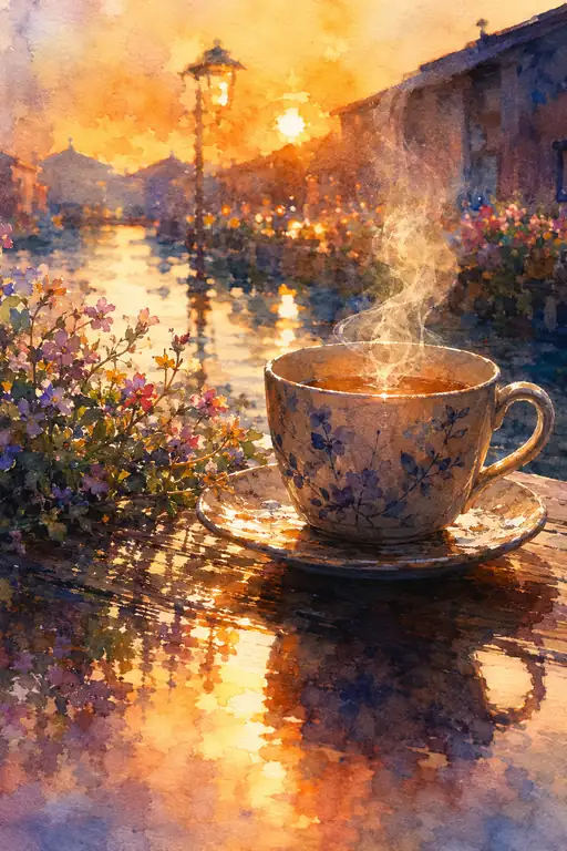 Steaming Whispers of the Sunset