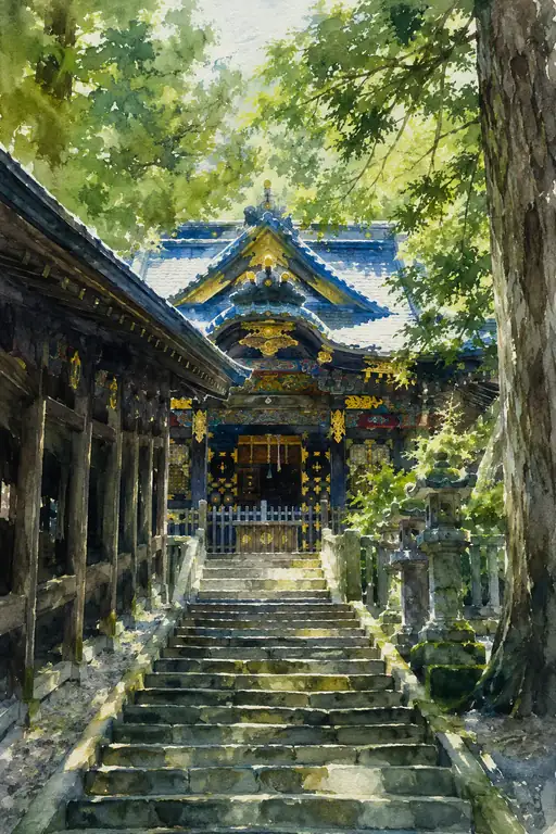 木漏れ日を重ねる石段