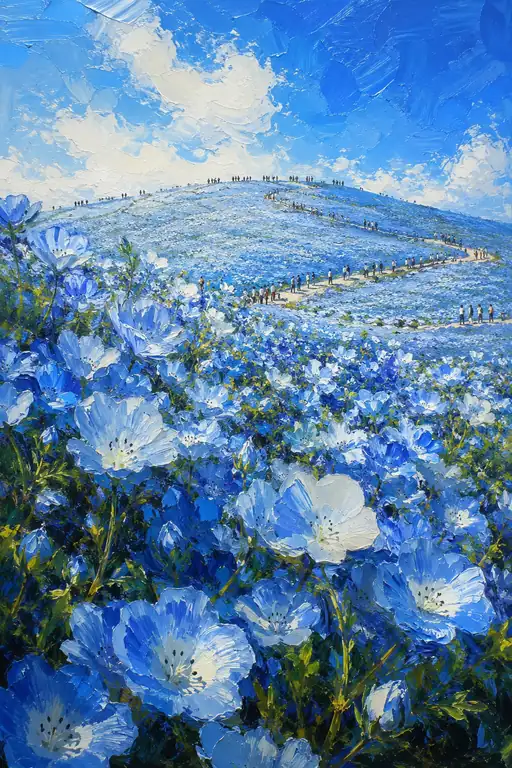 空がこぼれて、花になった