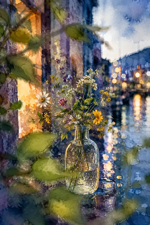 A Quiet Memory of the Night on the Windowsill
