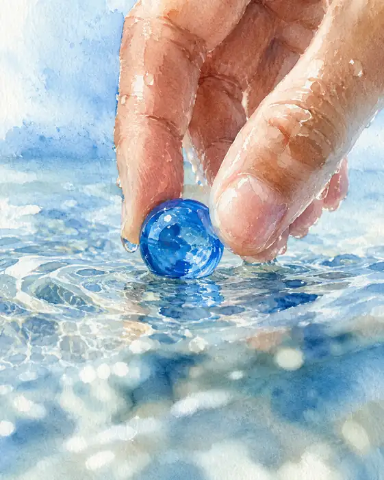 冷たい水に触れる瞬間