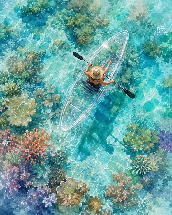 A Weightless Dream over the Coral