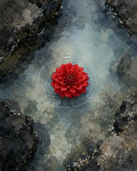 Solitary Flame on the Water