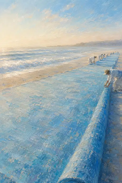 砂浜に海を広げる仕事