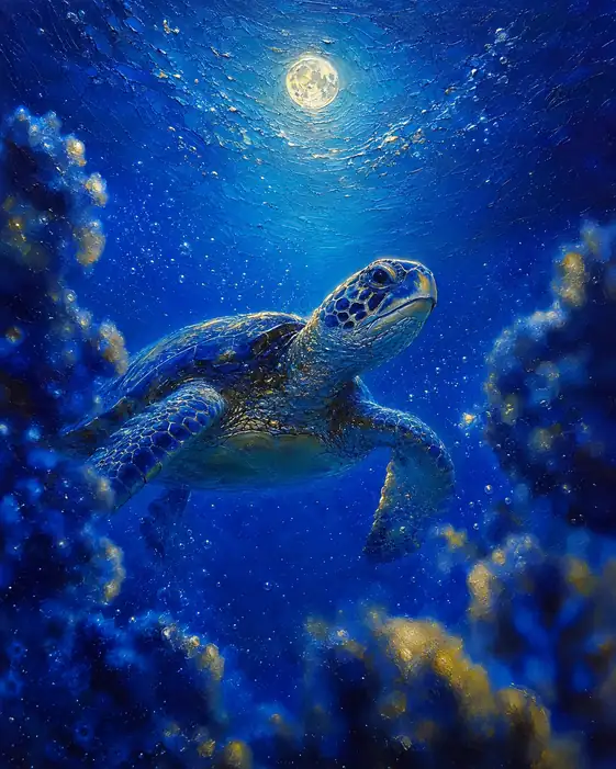 Silent Voyage Under the Moonlit Deep