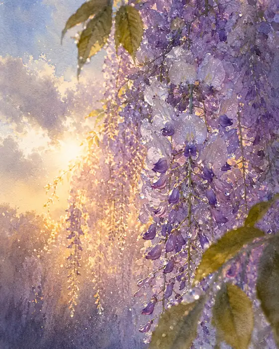 Dawnlight Dripping from Violet Petals