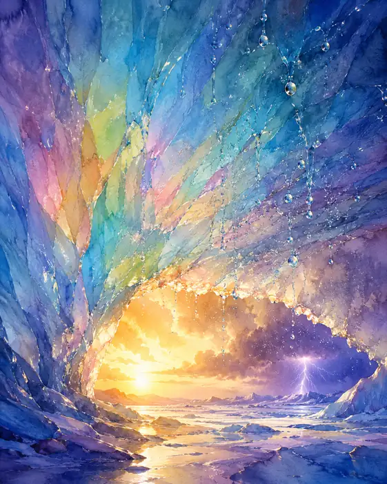 A Symphony of Rainbow Ice and Lightning