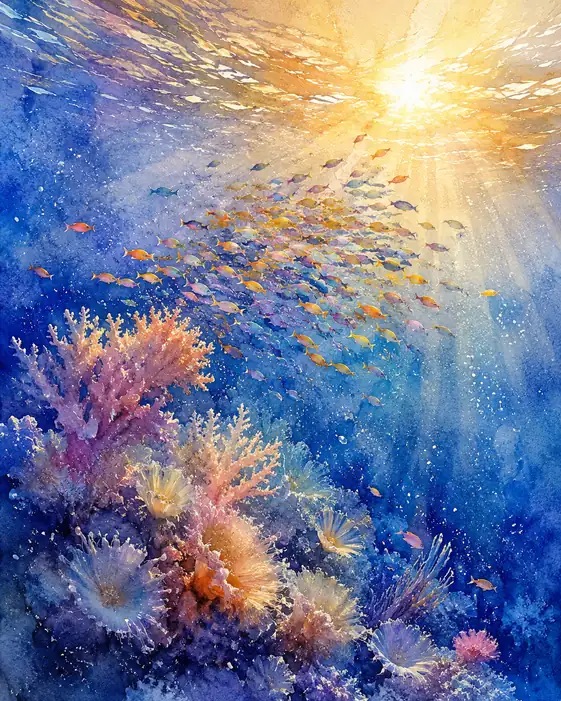 Rising Currents of Gold and Blue