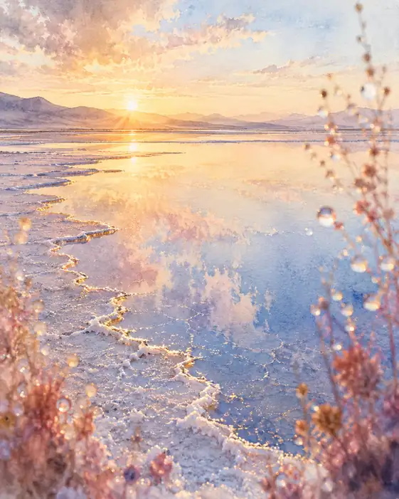 Sky Floating on the Silver Salt Lake