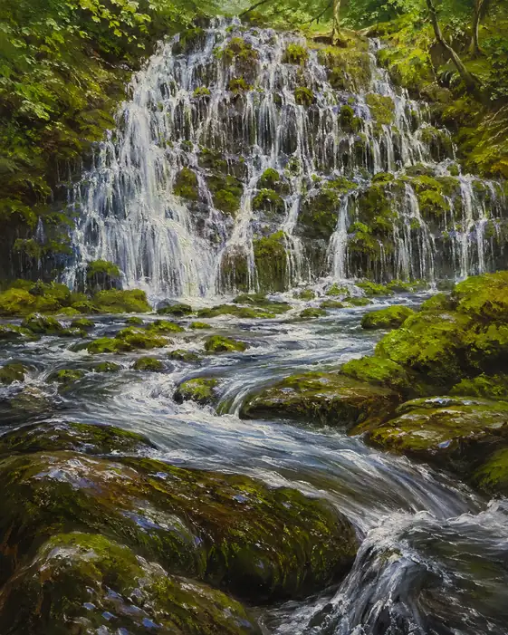 水がひらく苔の階