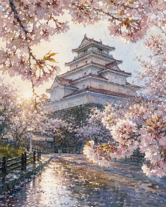 桜の門から仰ぐ春