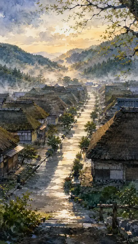 One Road Parting the Morning Mist