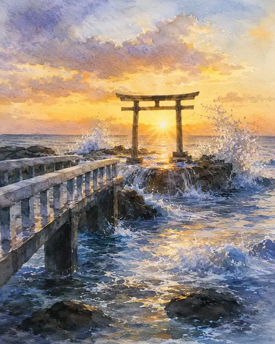 Morning Stands Beyond the Waves