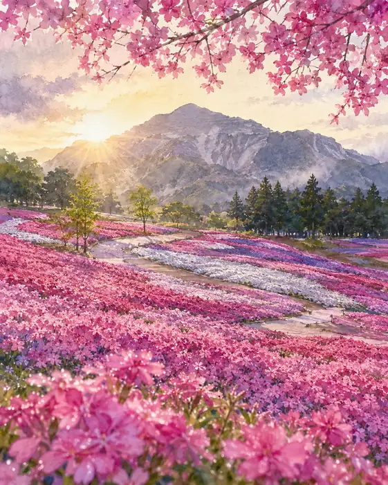 Spring Awakens at the Mountain's Feet