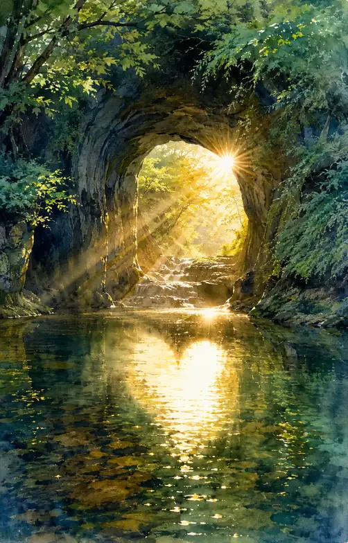 水鏡に宿る朝の心