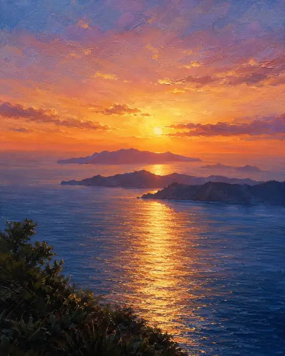 The Sun Leaves a Road Across the Islands