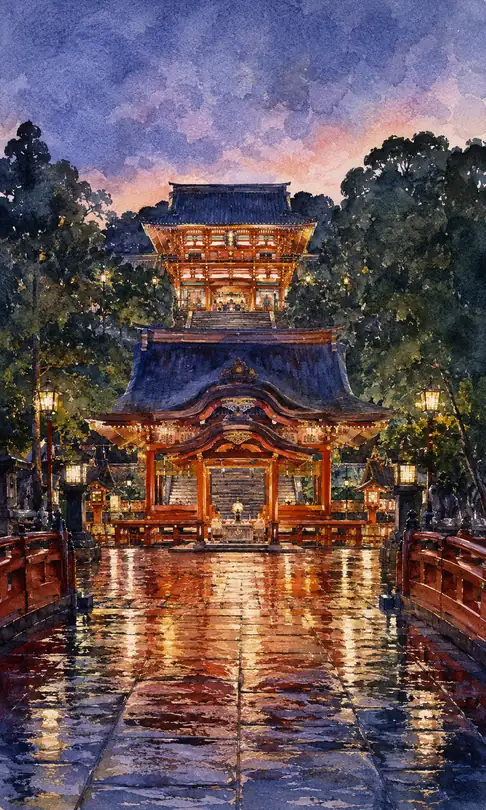 雨が守る朱の祈り