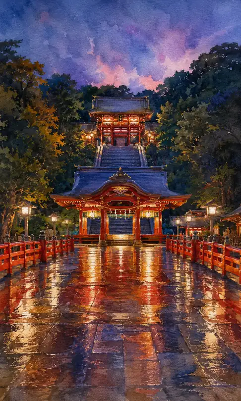 朱橋の彼方へ昇る宵