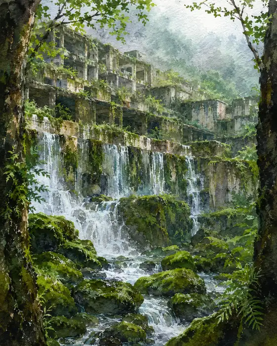 The Forest Builds with Falling Water