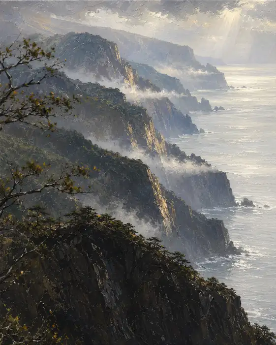 Cliffs Fading into the Silver Breath