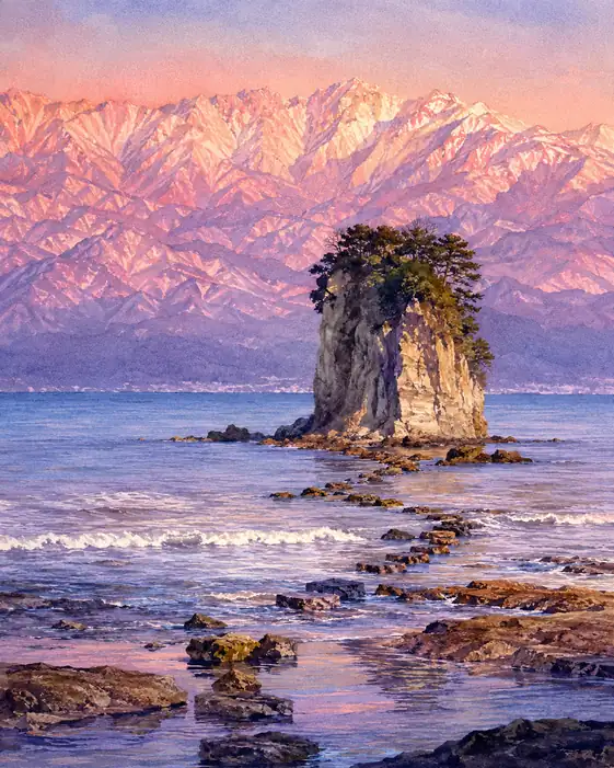 Dawn Bridges the Island and the Alps