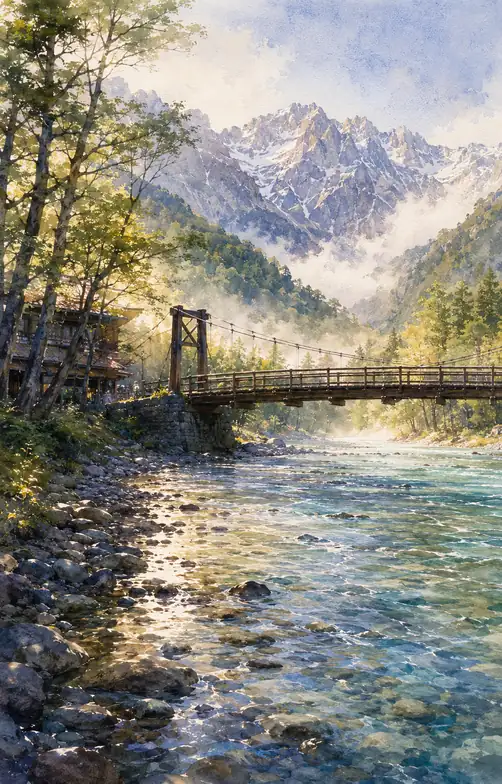 白峰へ渡る橋