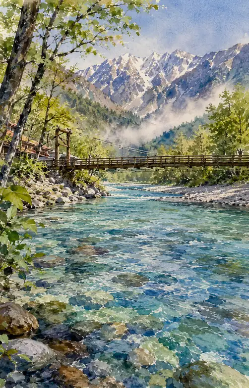 山の光を運ぶ川
