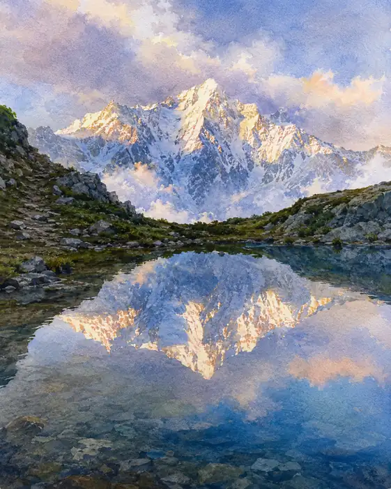 The Mountain Drinks Its Reflection