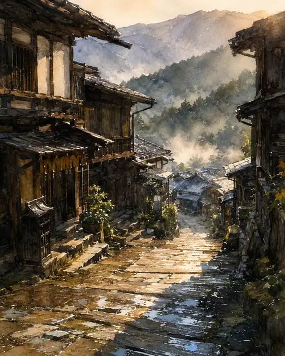 雨上がり、道は昔を憶えている