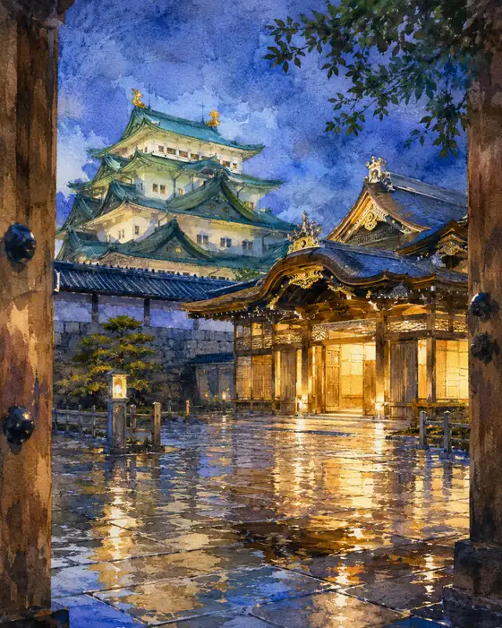 Rain Polishes the Golden Moon