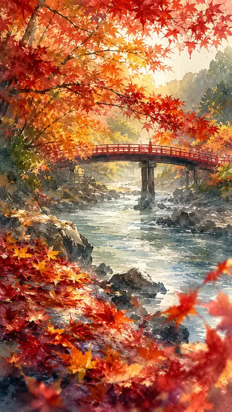 川が紅葉を運ぶ場所