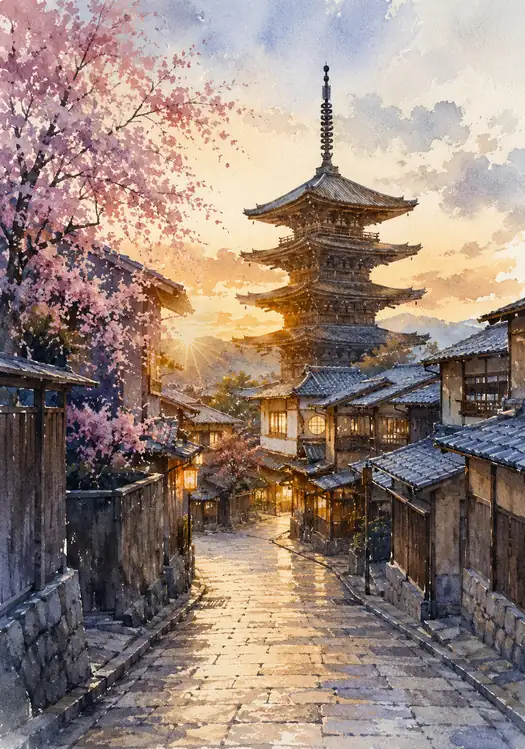 花明かりは古い坂を降りる