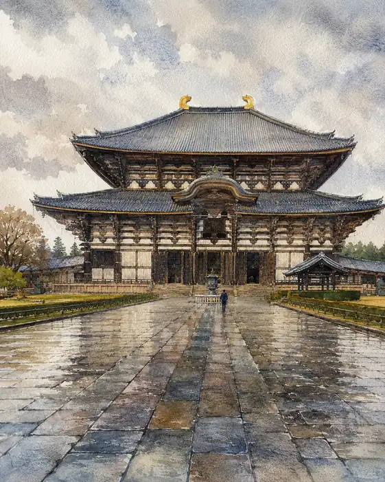 雨が大伽藍の静けさを測る