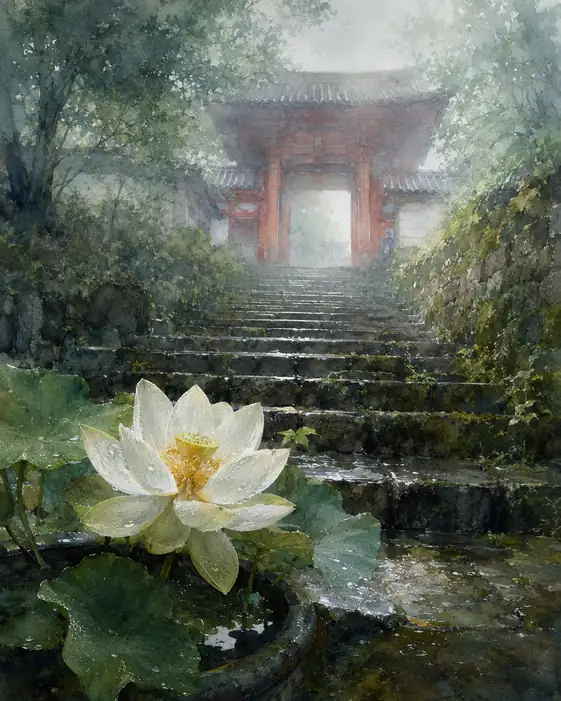 門前にひらく白い祈り
