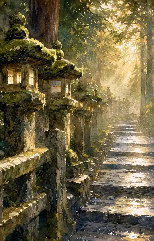 Where Stone Lanterns Learn the Forest's Time