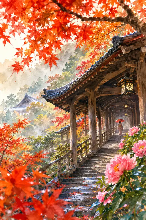 She Climbs Between Autumn and Bloom