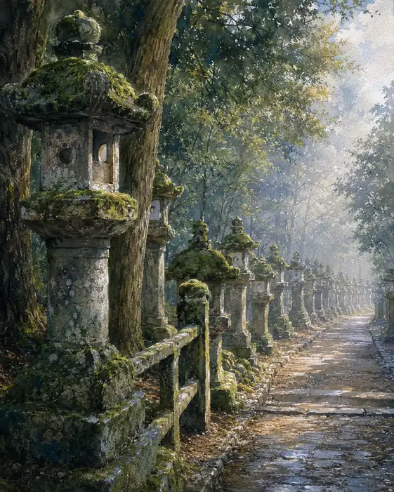 The Road Where Lanterns Become Forest