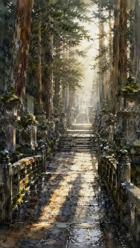 Light Climbs the Ancient Steps