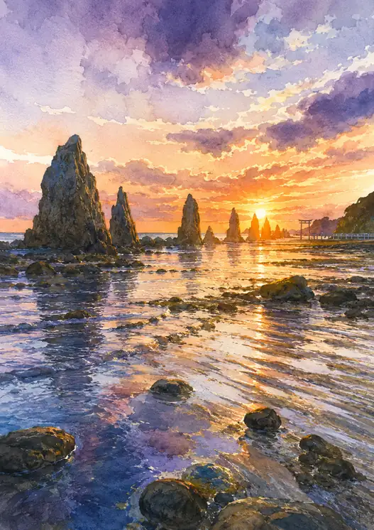 Stone Piers Await the Rising Sun