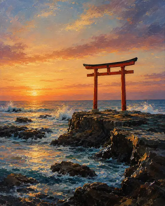 The Red Gate Sets the Sea Alight