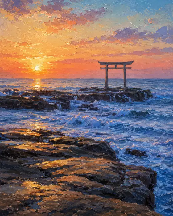 Blue Waves Carry the Sun to the Gate
