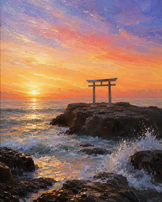The Sun Lays a Golden Road Beside the Gate