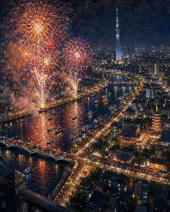 浅草に夏の火を戴いて