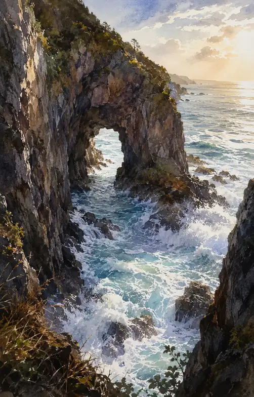 The Sea Carves a Window