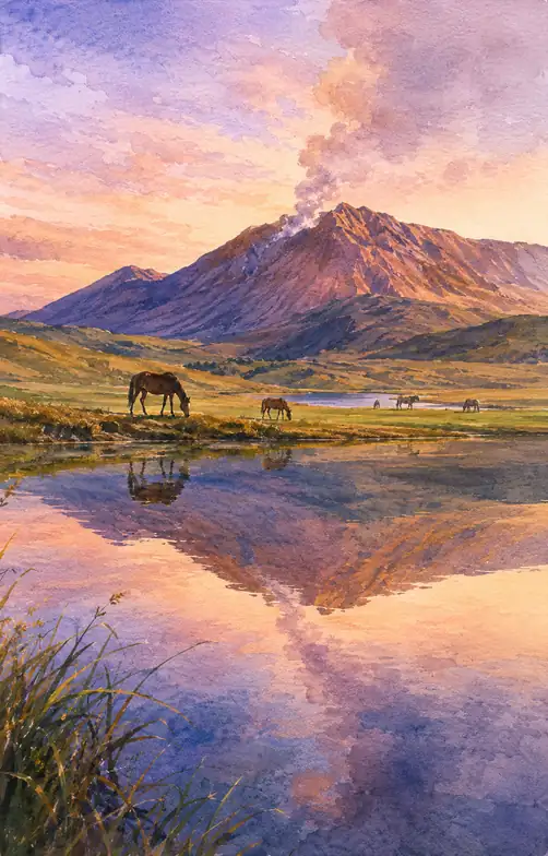 Grazing Beneath a Sleeping Fire